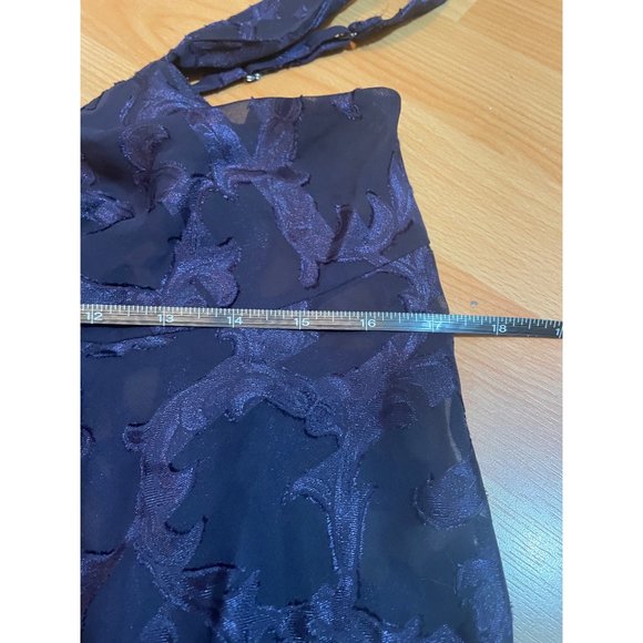 Vintage Victoria's Secret Gold Label Black Purple Nightie Slip Small EUC - Picture 3 of 8